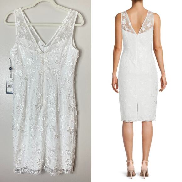 NWT ADRIANNA PAPELL DRESS 4 WHITE BRIDE BRIDAL WEDDING - Picture 2 of 10